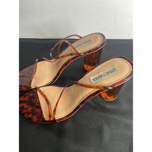 Steve Madden Outrage Tortoise Shell Strappy Block Heel Sandals Mens 10M OUTR01S1